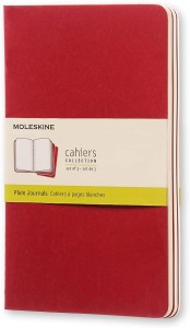 Zestaw 3 Zeszytów Moleskine Cahier Journals L (13x21cm) gładki, cranberry red, 80 stron