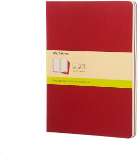 Zestaw 3 Zeszytów Moleskine Cahier Journals XL (19x25cm) gładki, wiśniowy, 120 stron