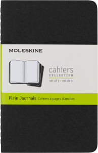 Zestaw 3 Zeszytów Moleskine Cahier Journals P (9x14cm) gładki, czarny, 64 strony