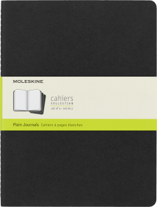 Zestaw 3 Zeszytów Moleskine Cahier Journals XL (19x25cm) gładki, czarny, 120 stron
