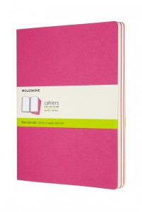 ZESTAW 3 ZESZYTÓW MOLESKINE CAHIER XL (19X25CM) GŁADKI, KINETIC PINK, 120STR