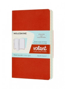 ZESTAW 2 ZESZYTÓW MOLESKINE VOLANT P (9X14CM) LINIE,CORALORANGE/AQUAMARINE,80STR