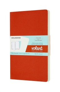 ZESTAW 2 ZESZYTÓW MOL VOLANT L (13X21CM) GŁADKI, CORAL ORANGE/AQUAMARINE, 96STR
