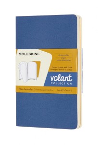 ZESTAW 2 ZESZYTÓW MOL VOLANT P (9X14CM) GŁADKI, BLUE/AMBER YELLOW, 80 STRON