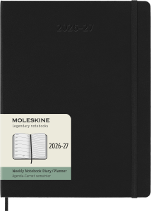 MOLESKINE kalendarz 2026/2027 EXTRA LARGE CZARNY WEEKLY HARD