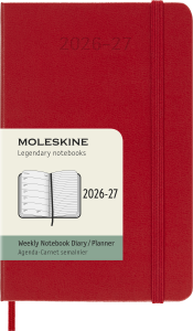 MOLESKINE kalendarz 2026/2027 POCKET CZERWONY WEEKLY HARD