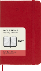 MOLESKINE kalendarz 2027 CZERWONY POCKET HARD DZIENNY (9x14)
