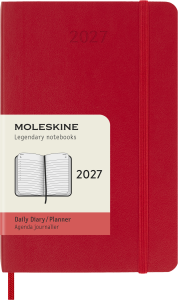 MOLESKINE kalendarz 2027 CZERWONY POCKET SOFT DZIENNY (9x14)