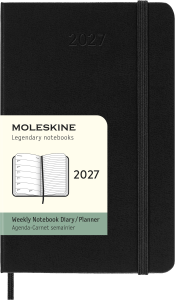 MOLESKINE kalendarz 2027 CZARNY POCKET WEEKLY HARD TYGODNIOWY (9x14)