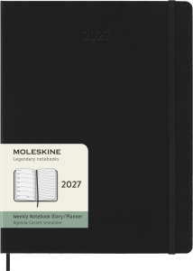MOLESKINE kalendarz 2027 CZARNY EXTRA LARGE WEEKLY HARD TYGODNIOWY (19x25)