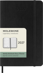 MOLESKINE kalendarz 2027 CZARNY POCKET WEEKLY SOFT TYGODNIOWY (9x14)