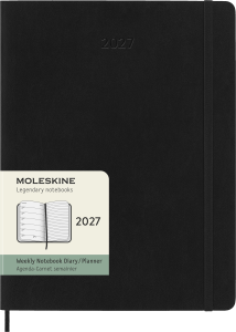 MOLESKINE kalendarz 2027 CZARNY EXTRA LARGE WEEKLY SOFT TYGODNIOWY (19x25)
