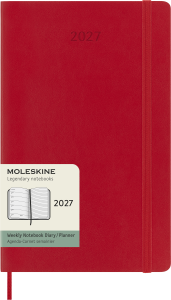 MOLESKINE kalendarz 2027 CZERWONY LARGE WEEKLY SOFT TYGODNIOWY (13x21)