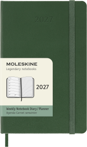 MOLESKINE kalendarz 2027 ZIELONY POCKET WEEKLY HARD TYGODNIOWY (9x14)