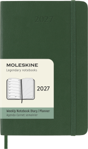 MOLESKINE kalendarz 2027 ZIELONY POCKET WEEKLY SOFT TYGODNIOWY (9x14)
