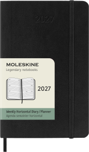 MOLESKINE kalendarz 2027 CZARNY POCKET HORIZONTAL TYGODNIOWY SOFT (9x14)