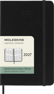 MOLESKINE kalendarz 2027 CZARNY POCKET VERTICAL TYGODNIOWY (9x14)