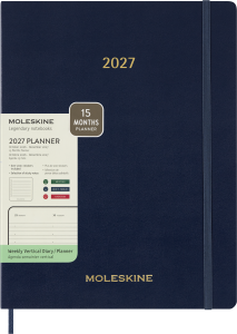 MOLESKINE kalendarz Essential Planners 2027 GRANATOWY XXL VERTICAL TYGODNIOWY (23,5x28,14)